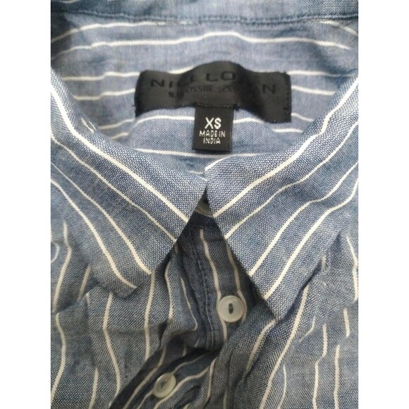 Nili Lotan Normandy Shirt Tunic Top Striped Printed Cotton Oversized XS 283740 - Picture 10 of 10